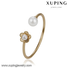 51768 Xuping al por mayor dos brazalete de oro elegante perla para mujer